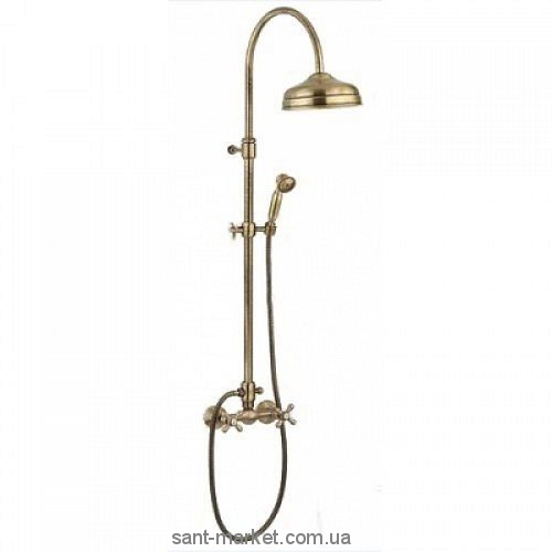 Смеситель для душа настенный двухвентильный EMMEVI Deco Classicс душевым набором бронза BR1200281