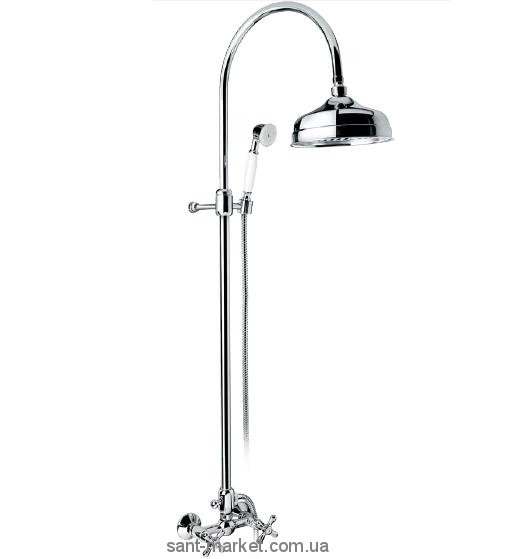 Змішувач для душу настінний двухвентильний EMMEVI Deco Classic з душовим набором хром CR1200281