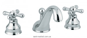 Смеситель для раковины двухвентильный скрытый с донным клапаном EMMEVI Deco Classic хром CR12033