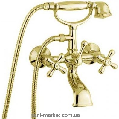 Смеситель двухвентильный для ванны с душем EMMEVI коллекция Deco Classic золото OR12011