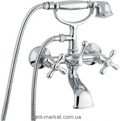 Смеситель двухвентильный для ванны с душем EMMEVI коллекция Deco Classic сатин SC12011