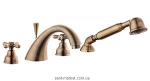 Смеситель двухвентильный на борт ванны с душем EMMEVI коллекция Deco Classic бронза BR12120