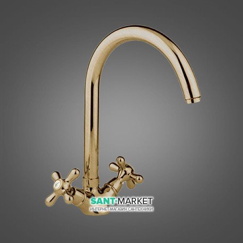 Змішувач для кухні Emmevi Deco Classic двухвентильний ретростиль бронза BR12517