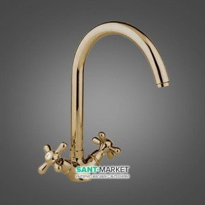 Змішувач для кухні Emmevi Deco Classic двухвентильний ретростиль бронза BR12517