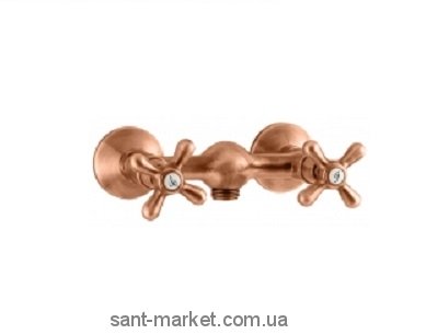 Змішувач для душу настінний двухвентильний EMMEVI колекція Deco Classic мідь RA12002