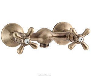 Смеситель для душа настенный двухвентильный EMMEVI коллекция Deco Classic бронза BR12002