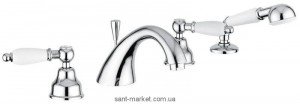 Смеситель двухвентильный на борт ванны с душем EMMEVI коллекция Deco Ceramic хром СR121120