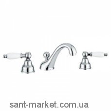 Змішувач для раковини Двохважеля прихований з донним клапаном EMMEVI Deco Ceramic хром CR121033