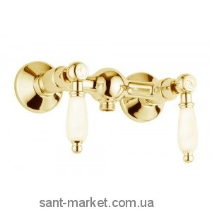 Змішувач для душу настінний Двохважеля EMMEVI Deco Ceramica золото OR121002