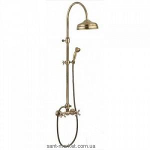 Змішувач для душу настінний двухвентильний EMMEVI Deco Classicс душовим набором бронза BR1200281