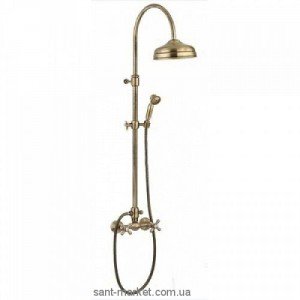 Смеситель для душа настенный двухвентильный EMMEVI Deco Classicс душевым набором бронза BR1200281