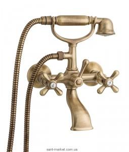 Смеситель двухвентильный для ванны с душем EMMEVI коллекция Deco Classic бронза BR12011