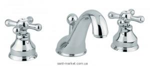 Змішувач для раковини двухвентильний прихований з донним клапаном EMMEVI Deco Classic хром CR12033