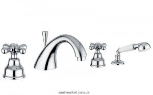 Смеситель двухвентильный на борт ванны с душем EMMEVI коллекция Deco Classic хром СR12120