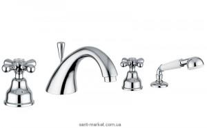Смеситель двухвентильный на борт ванны с душем EMMEVI коллекция Deco Classic хром СR12120