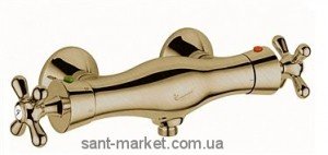 Смеситель для душа настенный двухвентильный с термостатом EMMEVI Deco Classic бронза BR12300