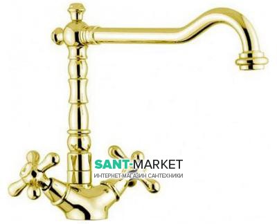 Смеситель для кухни Emmevi Deco Old двухвентильный ретростиль золото OR12617