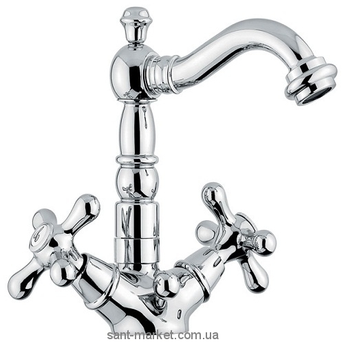 Змішувач для раковини двухвентильний з донним клапаном EMMEVI колекція Deco Old хром СR12615