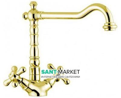 Змішувач для кухні Emmevi Deco Old двухвентильний ретростиль золото OR12617