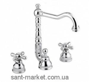 Змішувач для раковини двухвентильний з донним клапаном високий EMMEVI Deco Old хром CR12643