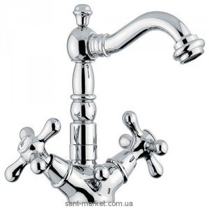 Змішувач для раковини двухвентильний з донним клапаном EMMEVI колекція Deco Old хром СR12615