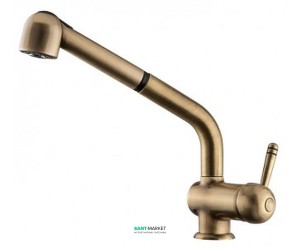 Смеситель для кухни с выдвижной лейкой EMMEVI LAGUNA однорычажный бронза BIG BR4066