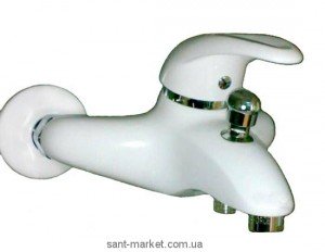 Смеситель однорычажный для ванны с коротким изливом EMMEVI коллекция Luxor хром/белый BC7001R