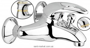 Смеситель однорычажный для ванны с душем EMMEVI коллекция Luxor хром/золото CO7001RB