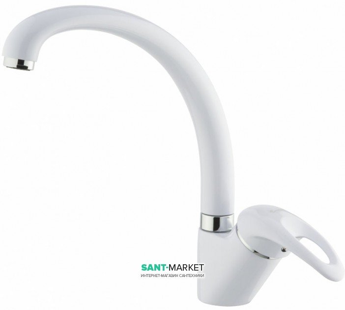 Cмеситель для кухни EMMEVI Luxor однорычажный белый ВІО 7087 R