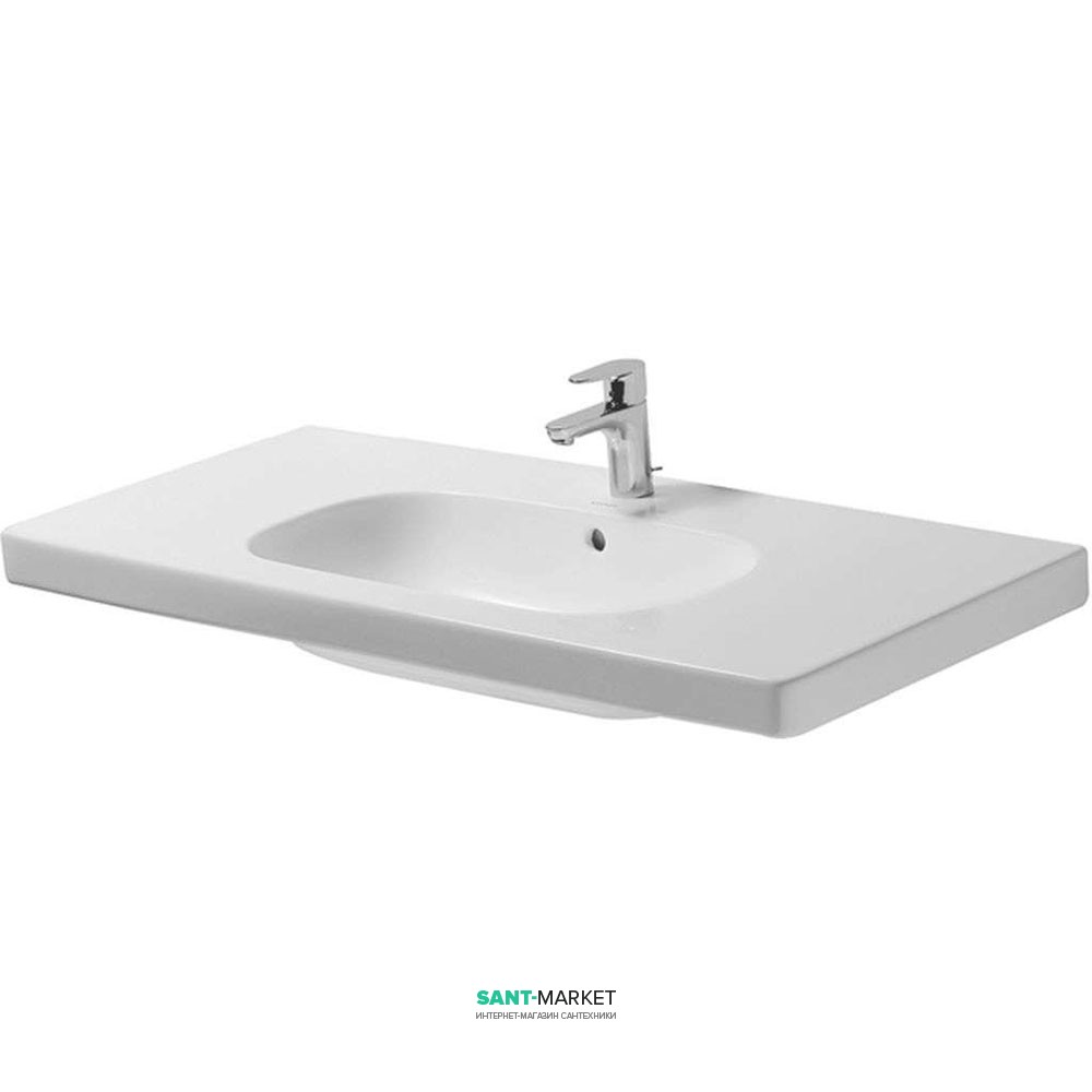 Раковина для ванной на тумбу умывальник-столешница Duravit коллекция D-Code 105х48х18 белая 03421000002