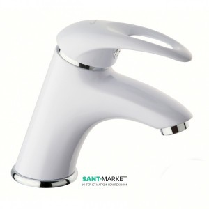 Змішувач для раковини одноважеля з донним клапаном EMMEVI колекція Luxor хром / білий BC7003R