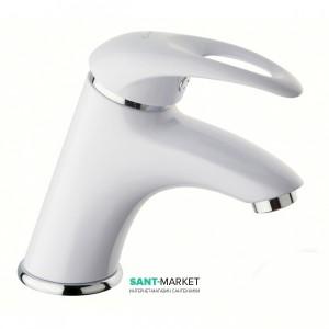 Змішувач для раковини одноважеля з донним клапаном EMMEVI колекція Luxor хром / білий BC7003R