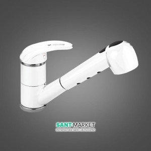 Смеситель для кухни Emmevi Luxor однорычажный белый-хром BC7065R