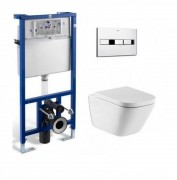 Унітаз підвісний Roca Gap A34647L + A80147 + Інсталяція Roca Pro A89009 + Кнопка Roca A890096