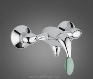 Смеситель для душа настенный однорычажный EMMEVI коллекция Trilly хром/зеленый CV51002