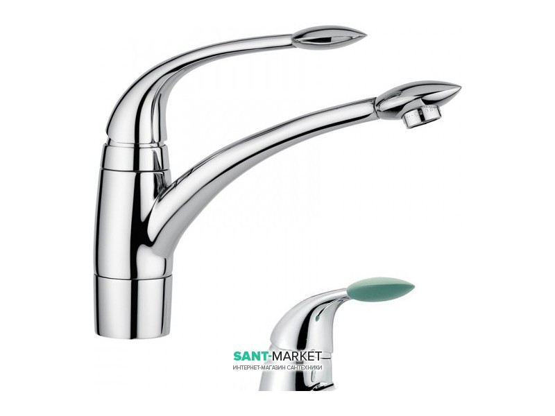 Змішувач для кухні Emmevi Trilly змішувач ретростиль хром-зелений CV51007