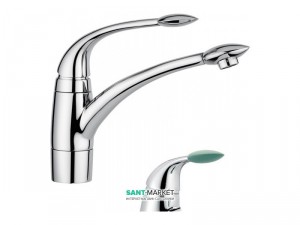Смеситель для кухни Emmevi Trilly однорычажный ретростиль хром-зеленый CV51007