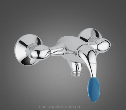 Змішувач для душу настінний змішувач EMMEVI колекція Trilly хром / синій CBL51002
