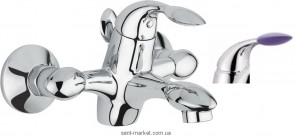 Смеситель однорычажный для ванны с коротким изливом EMMEVI коллекция Trilly хром/бордо CRO51001