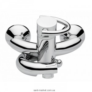 Змішувач одинважільний для ванни з коротким виливом EMMEVI колекція Twist хром CR6601