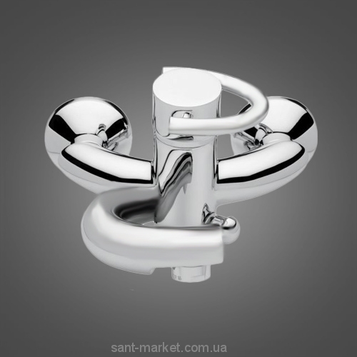 Змішувач одинважільний для ванни з коротким виливом EMMEVI колекція Twist сатин / хром CS6601