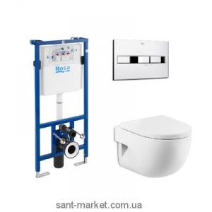 Унитаз подвесной Roca Meridian+8012A2004 + Инсталляция 89009000M + Кнопка смыва 890096001 