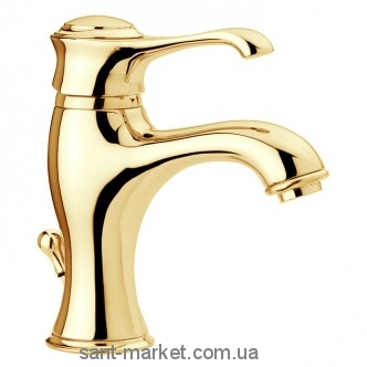 Змішувач для раковини одноважеля з донним клапаном EMMEVI колекція Tiffany золото OR6003