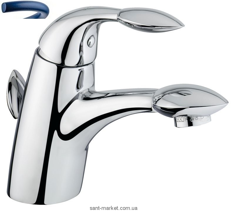 Смеситель для раковины однорычажный с донным клапаном EMMEVI коллекция Trilly синий CBL51003