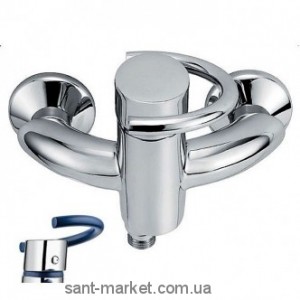 Смеситель для душа настенный однорычажный EMMEVI коллекция Twist хром/синий CBL6602