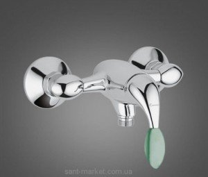 Смеситель для душа настенный однорычажный EMMEVI коллекция Trilly хром/зеленый CV51002