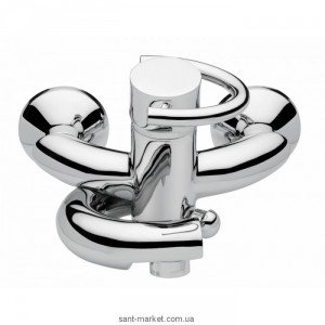 Смеситель однорычажный для ванны с коротким изливом EMMEVI коллекция Twist хром CR6601