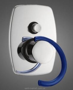 Смеситель скрытый (встраиваемый) EMMEVI коллекция Twist хром/синий CBL6619