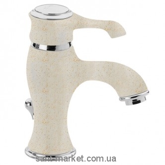 Змішувач для раковини одноважеля з донним клапаном EMMEVI колекція Tiffany бежевий GBE6003
