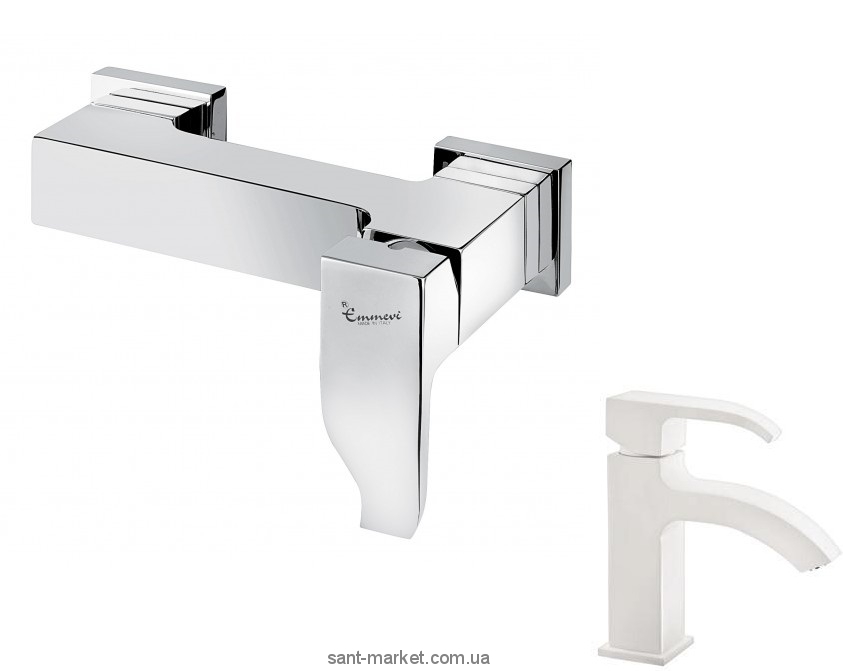 Смеситель для душа настенный однорычажный EMMEVI коллекция Niagara белый BIO 74002